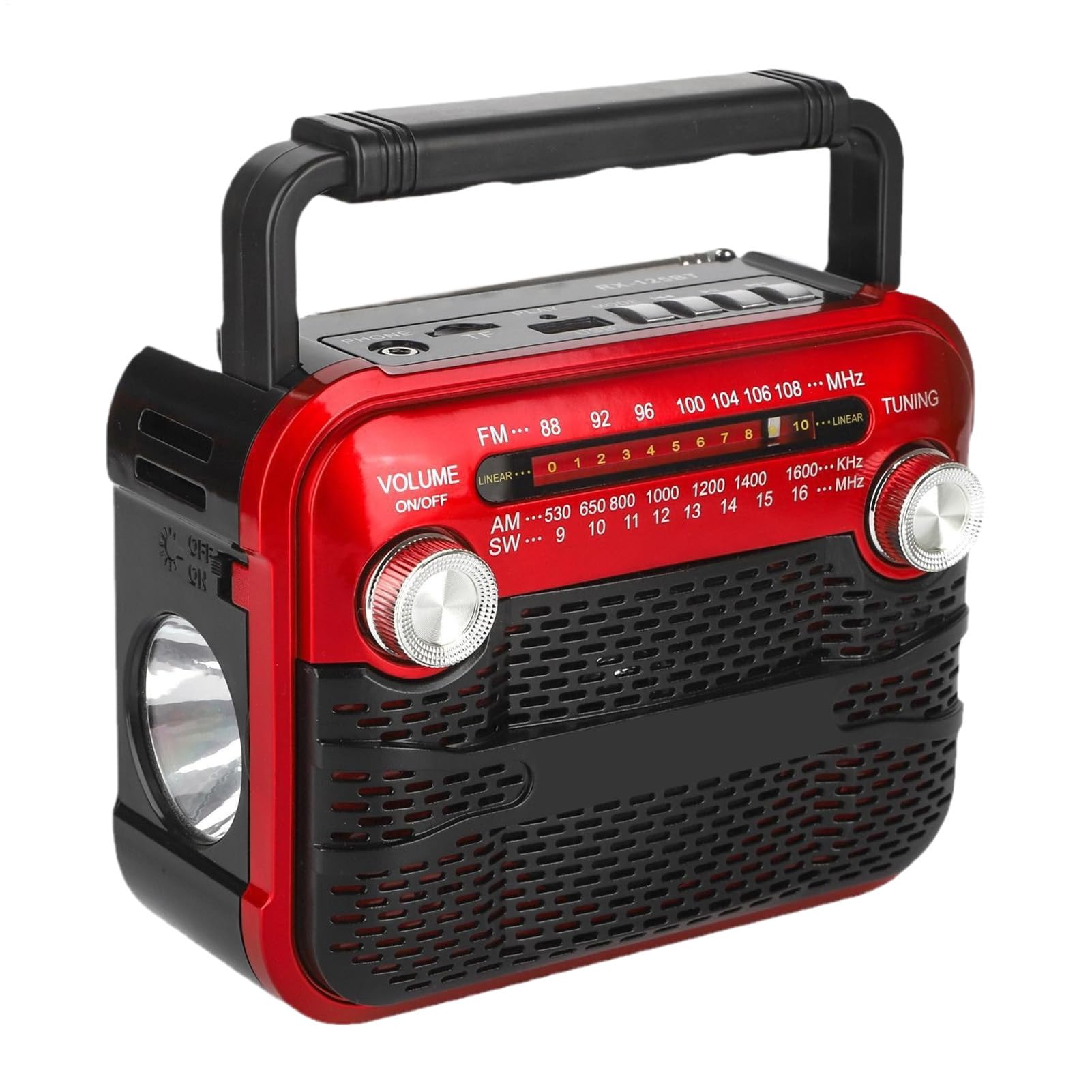 Radio survivalowe, radio solarne 3 W z FM/AM/OC1-6/USB/karta MicroSD/, Multiband FM/AM/OC1-6 z USB/TF/i latarka do bezpieczeństwa rodzinnego i alarmu pogodowego