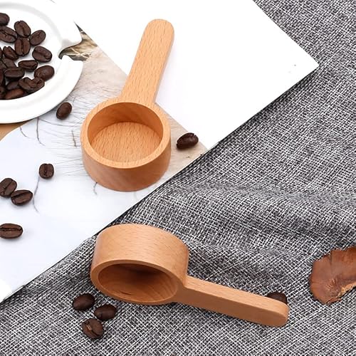 Mr.woodware 2 Pcs Coffee Spoons Set- 4 In Beech Wooden Measuring Spoon Set For Tea, Flour, Sugar, Spice, Powder, Bath Salt - Wood Kitchen Tools Utensils Mini Scoops For Jars, Canisters, Containers #TOP2