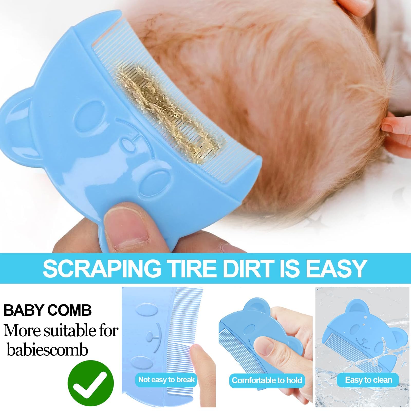 Wekuw 2 Pièces Brosse Cheveux Bebe Peigne Bebe Brosse Bebe Croute de Lait Bebe Peigne Croute de Lait Bebe Aide à Masser Doucement le Cuir Chevelu, Adapté aux Nouveau-Nés et aux Nourrissons
