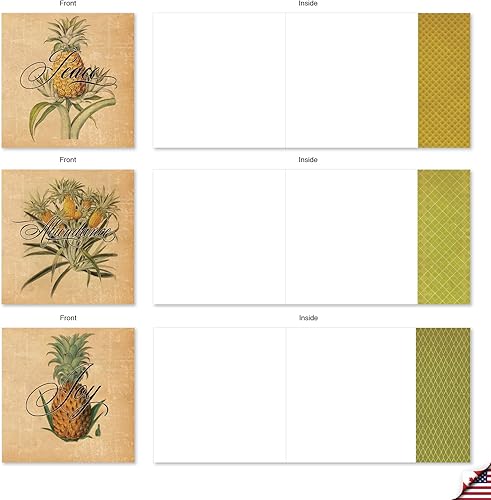 Miniatura 3 de The Best Card Company, Juego de 10 tarjetas en blanco surtidas en caja con sobres (1 cada uno, 10 diseños) Pineapple Plenty ACQ4938OCB-B1x10