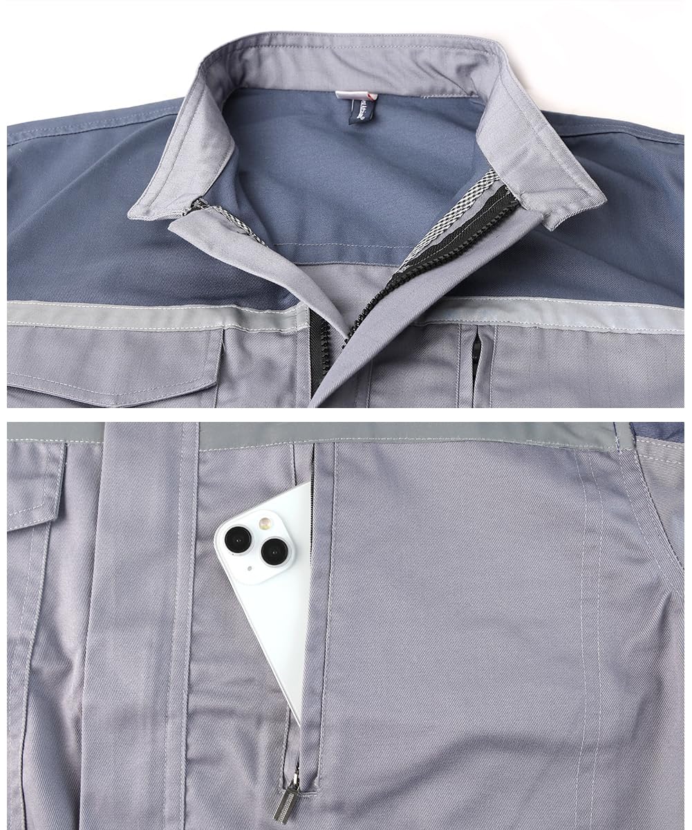 Tuta da Lavoro Meccanico Uomo Riflettente Tuta Intera da Lavoro per Carrozzeria Completo Divisa Tute da Lavoro Unisex Agricoltura Abbigliamento da Lavoro