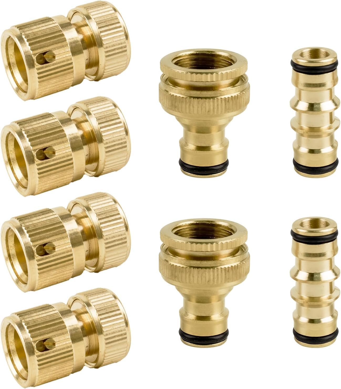 Wzzy Gurden 8 Pack Heavy Duty Brass Garden Hose Quick Connect Splitter Kit