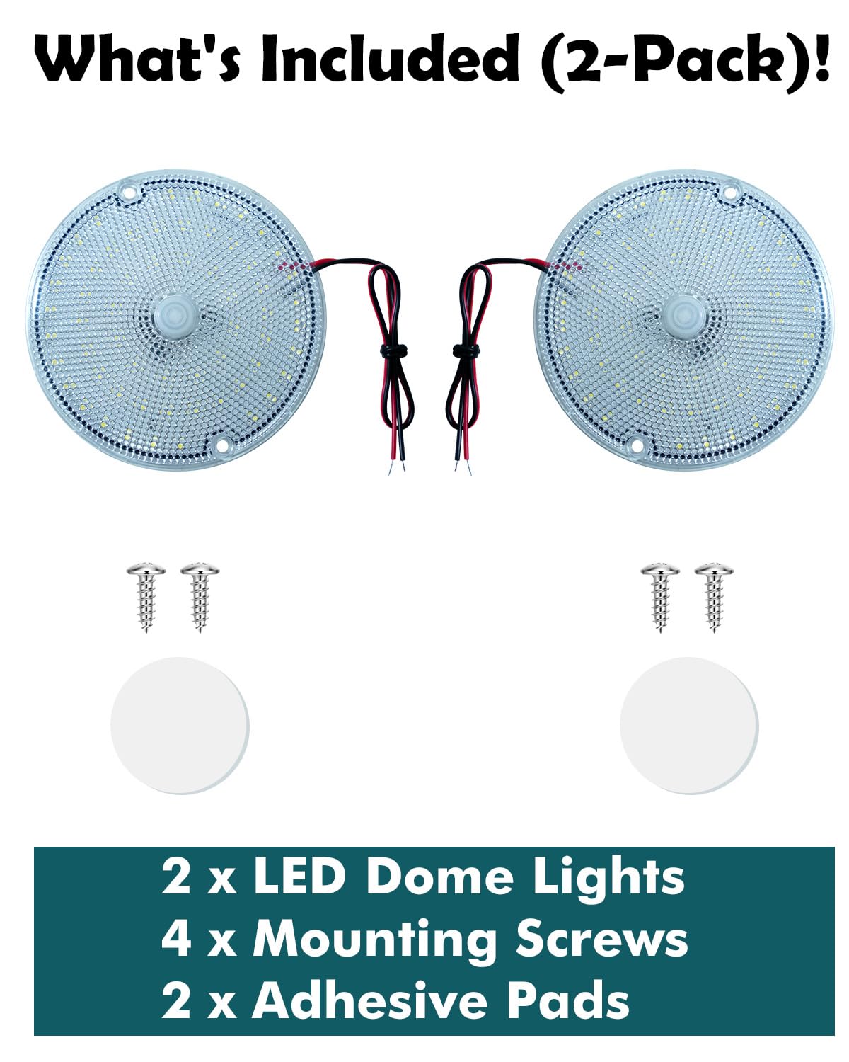 Ultrasmukłe Lampy LED 12V do Wnętrza Kampera z Włącznikiem, 60-LED Superjaśne Oświetlenie Sufitowe, DC 9-85V Szerokie Napięcie do Przyczepy, Vana, Ciężarówki, Łodzi (2 Sztuki)