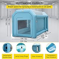Vista 4 de VEVOR Cabina de Pintura Inflable Portátil, Cabina de Pulverización Inflable de 13 x 8 x 8 pies, Carpa de Pintura para Automóvil con Sistema
