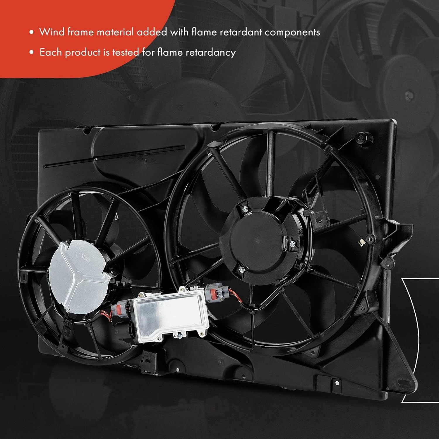 A-Premium Engine Radiator Cooling Fan Assembly Compatible with Select Ford & Lincoln Models - Taurus 2010-2012, MKS 2010-2012, 3.5L - Replace# BA5Z8C607E, BA5Z8C607D