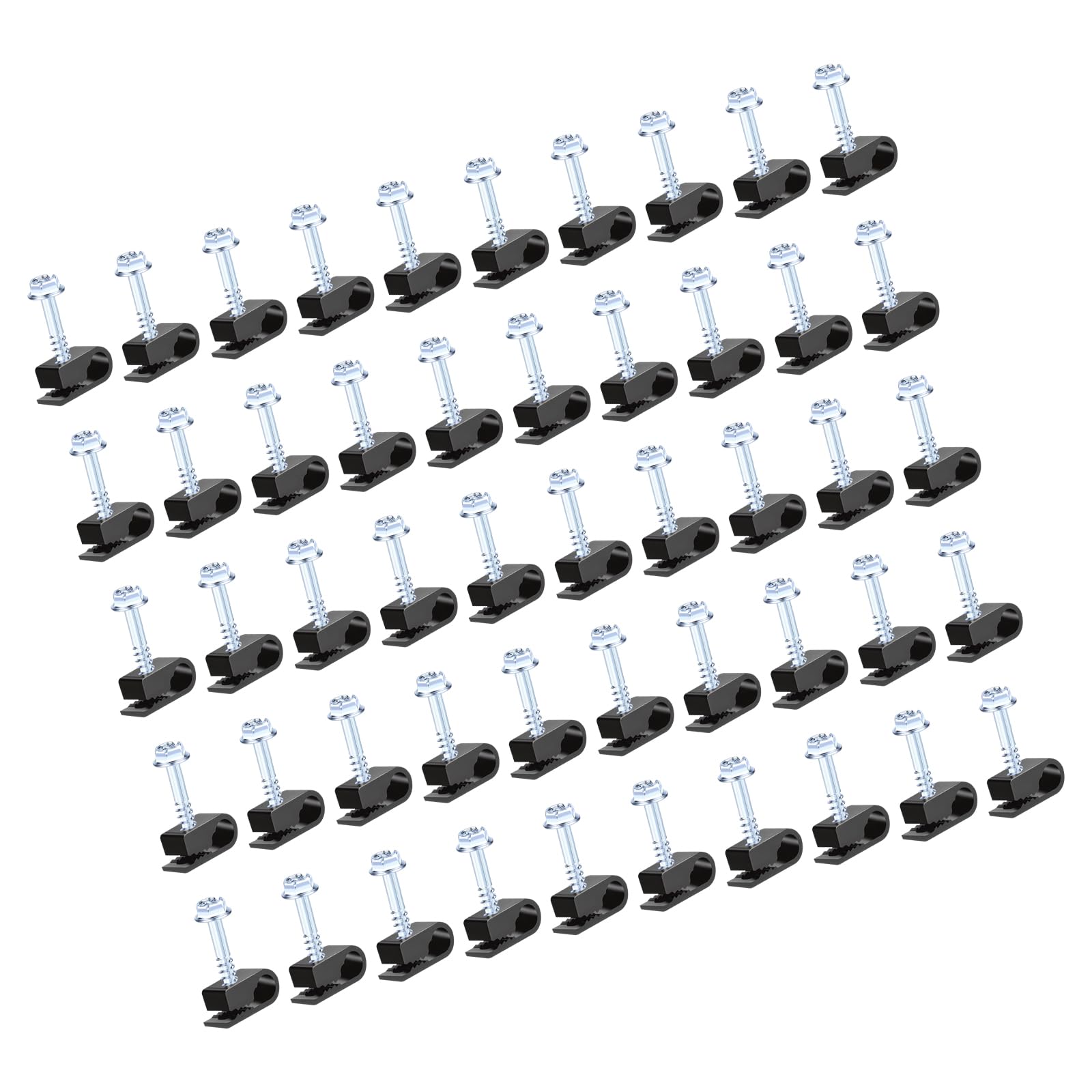 Mekalero Black Cable Management Clips Power Cables Organizers C Type Cables With Screws Fastener For Multiple Size With Screws Fastener