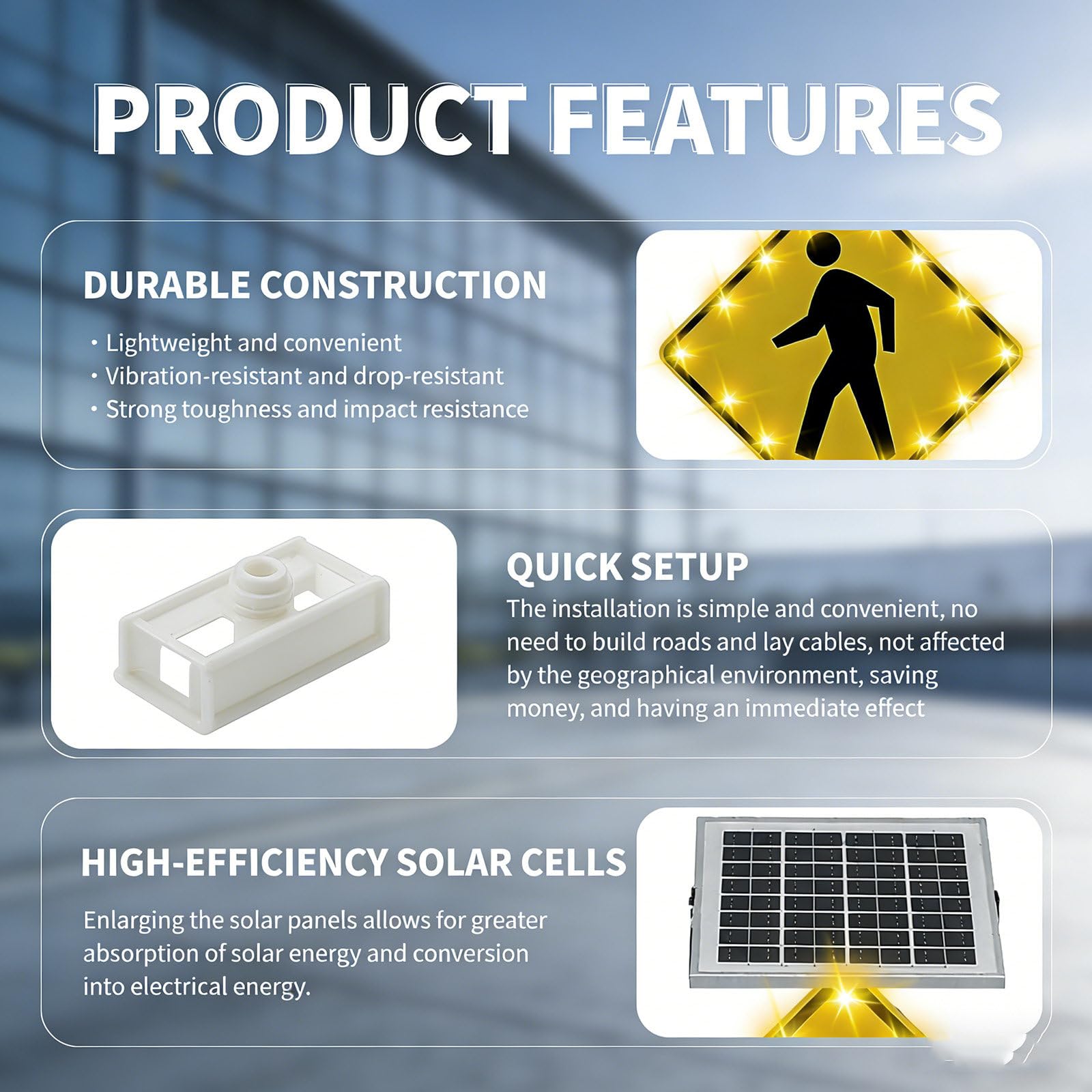 Señal Peatonal Solar con Luz LED Intermitente, 60x60cm o 75x75cm, Cartel de Reduzca Velocidad con Lámina Reflectante de Alta Intensidad, Marco de Aluminio Resistente para Seguridad Vial 24inches