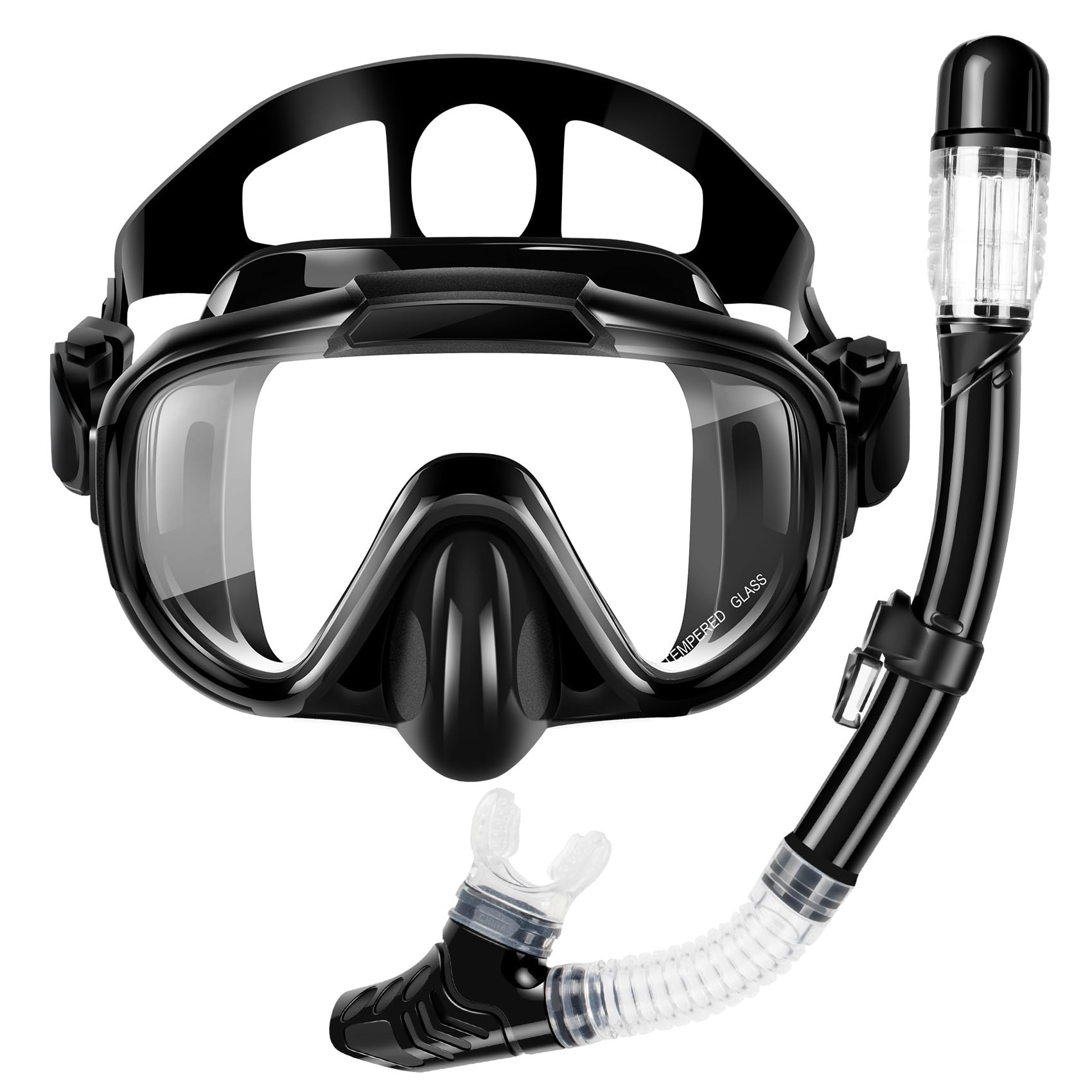 Zipoute Snorkel Set, Trockenschnorchelausrüstung für Kinder, Panorama-Hartglaslinse, Anti-Leck & Anti-Beschlag, verstellbares Schnorchel-Set für Kinder, Schnorchel-Set für Kinder