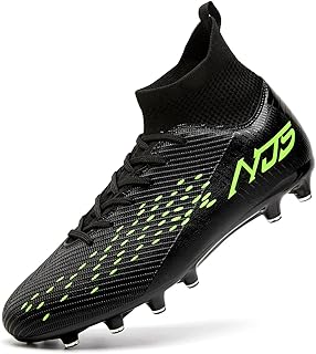 Zapatillas de Fútbol para Hombre Profesionales Atletismo Banda Alta Calzado de Fútbol Zapatillas de Deporte Entrenamiento para Césped Artificial Futbol de Competición