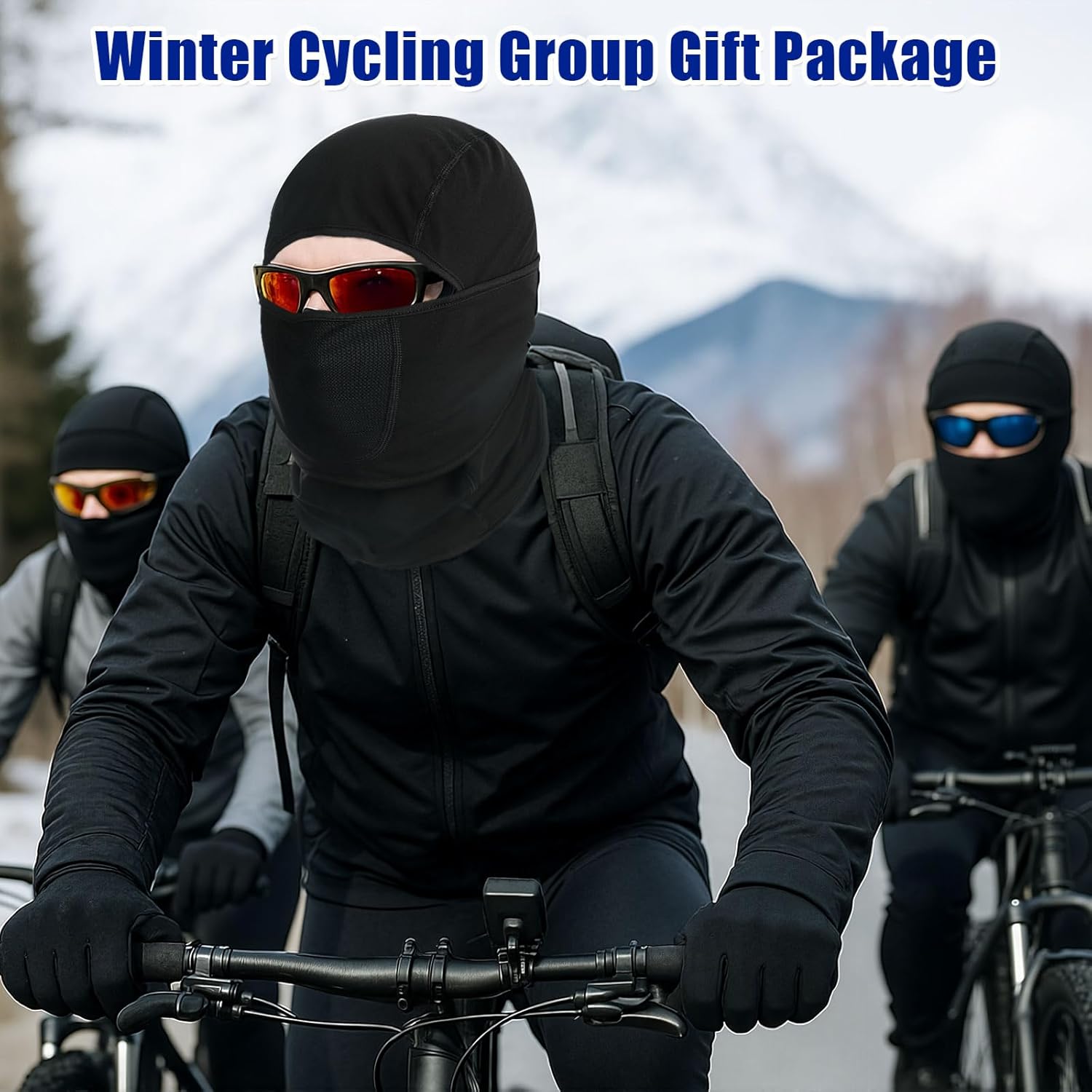 4 Sets Winter Balaclava Face Ski Mask Gloves Set with Movable Design Thermal Winter Breathable Full Face Touchscreen Waterproof Gloves for Men Women Cold Weather Skiing Outdoor - Image 4