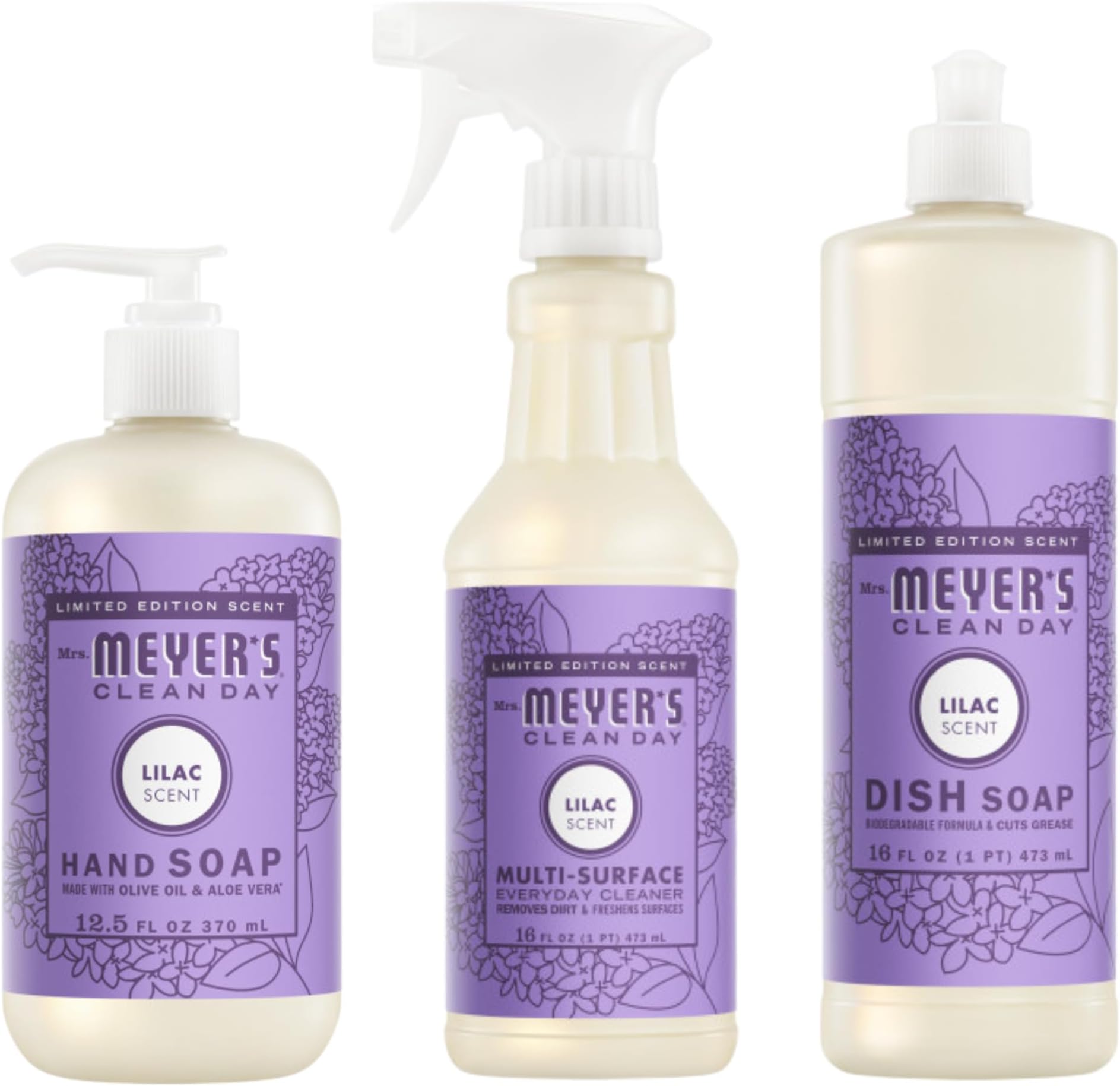 Mrs. MEYER'S Clean Day Limited Edition Lilac Scent Kitchen Basics Set