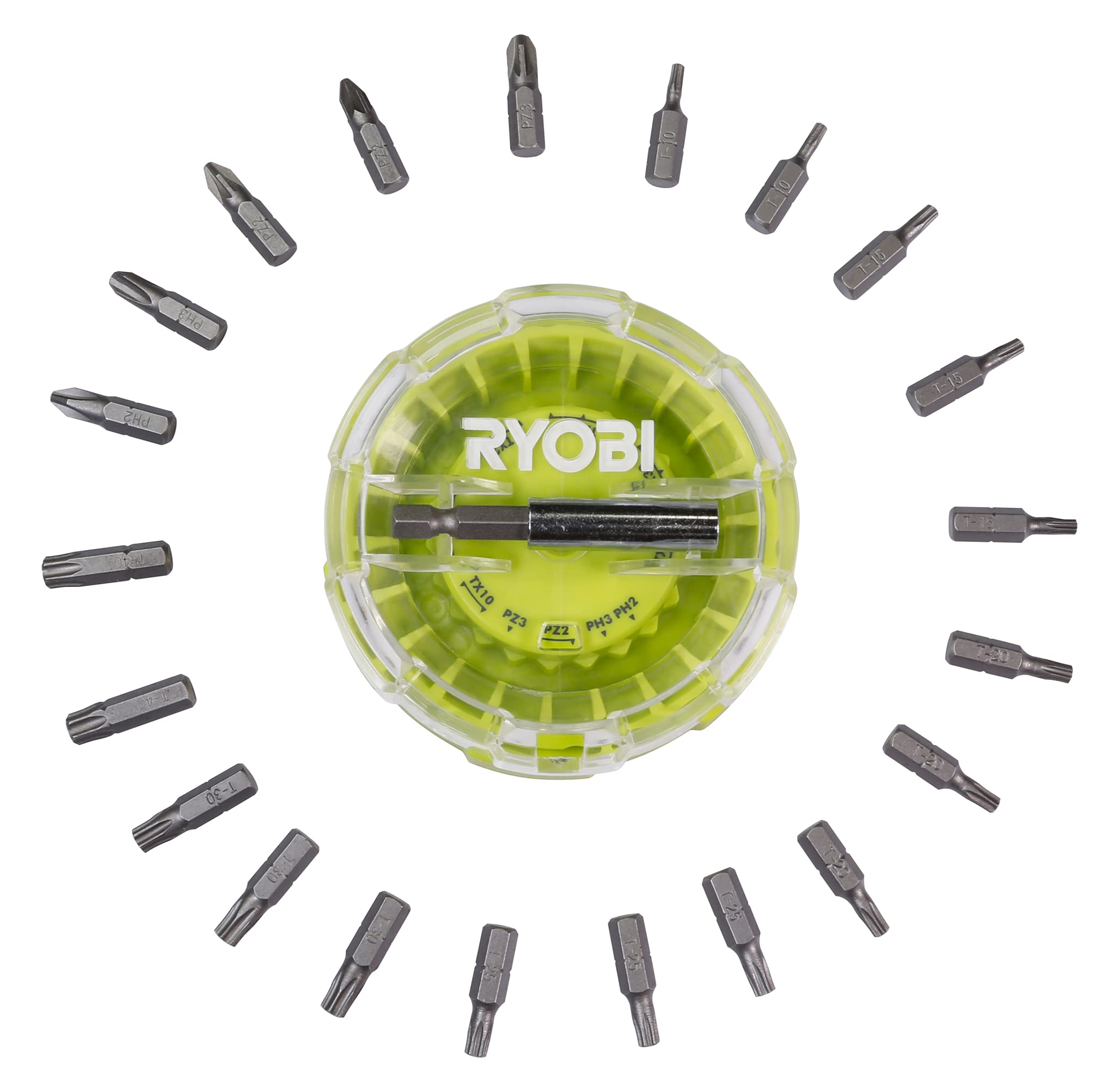 Image secondaire de Palet Aimanté RYOBI avec 22 Embouts de Vissage - RAK22SDHOK