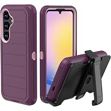 for Samsung Galaxy A25 5G Case with Belt Clip & Kickstand, Full-Body Protection Multi Layers Rugged Case with Belt Holster for Samsung Galaxy A25 5G 6.5 inch 2023 Purple+Pink