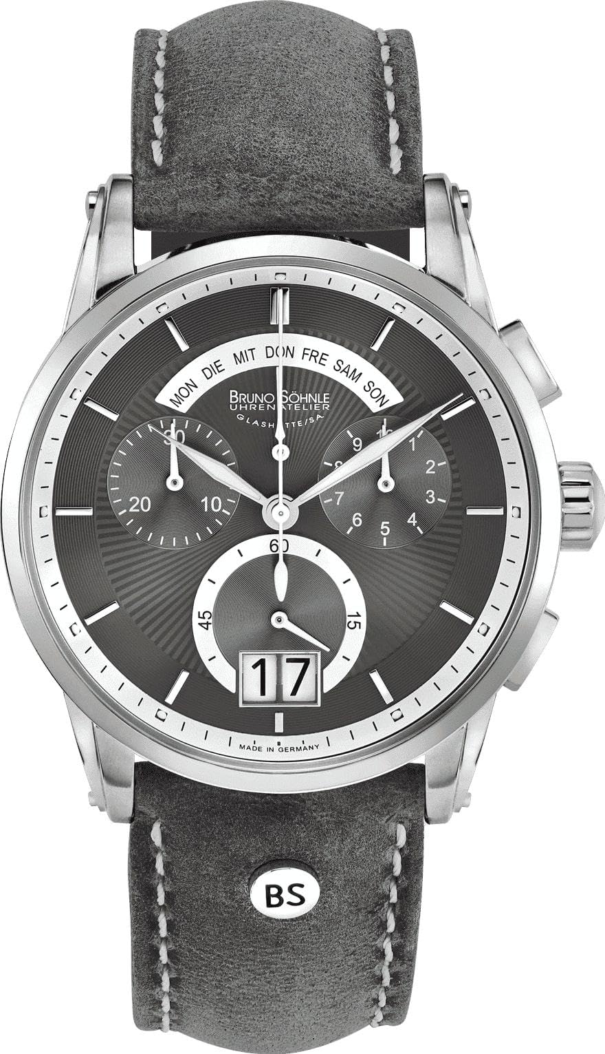 Bruno SöhnleBruno Soehnle Mens Analogue Quartz Watch with Leather Strap 17-13227-241