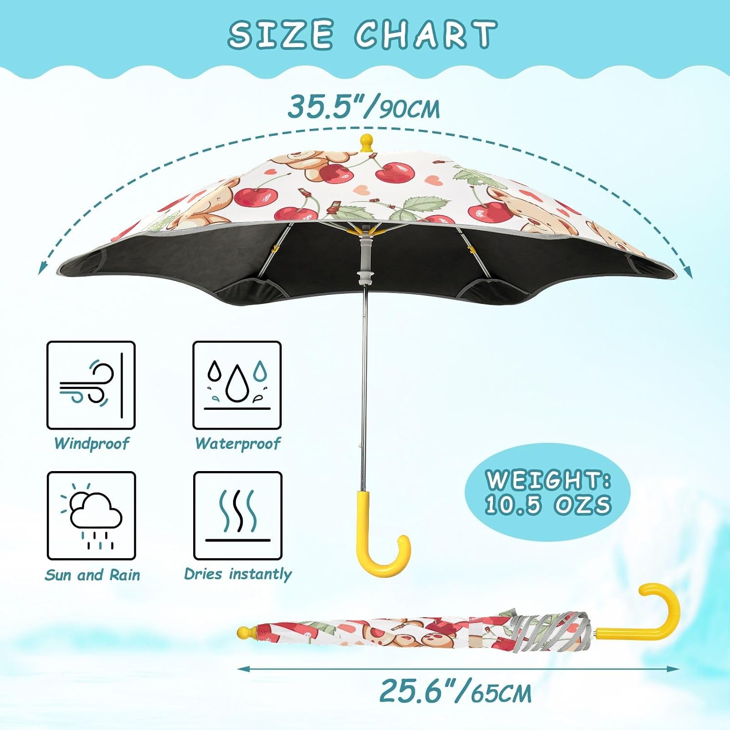 CHIFIGNO Kids Umbrella Boy Girl with Reflective Strip, Sun Umbrella UV Protection Windproof Umbrellas for Rain