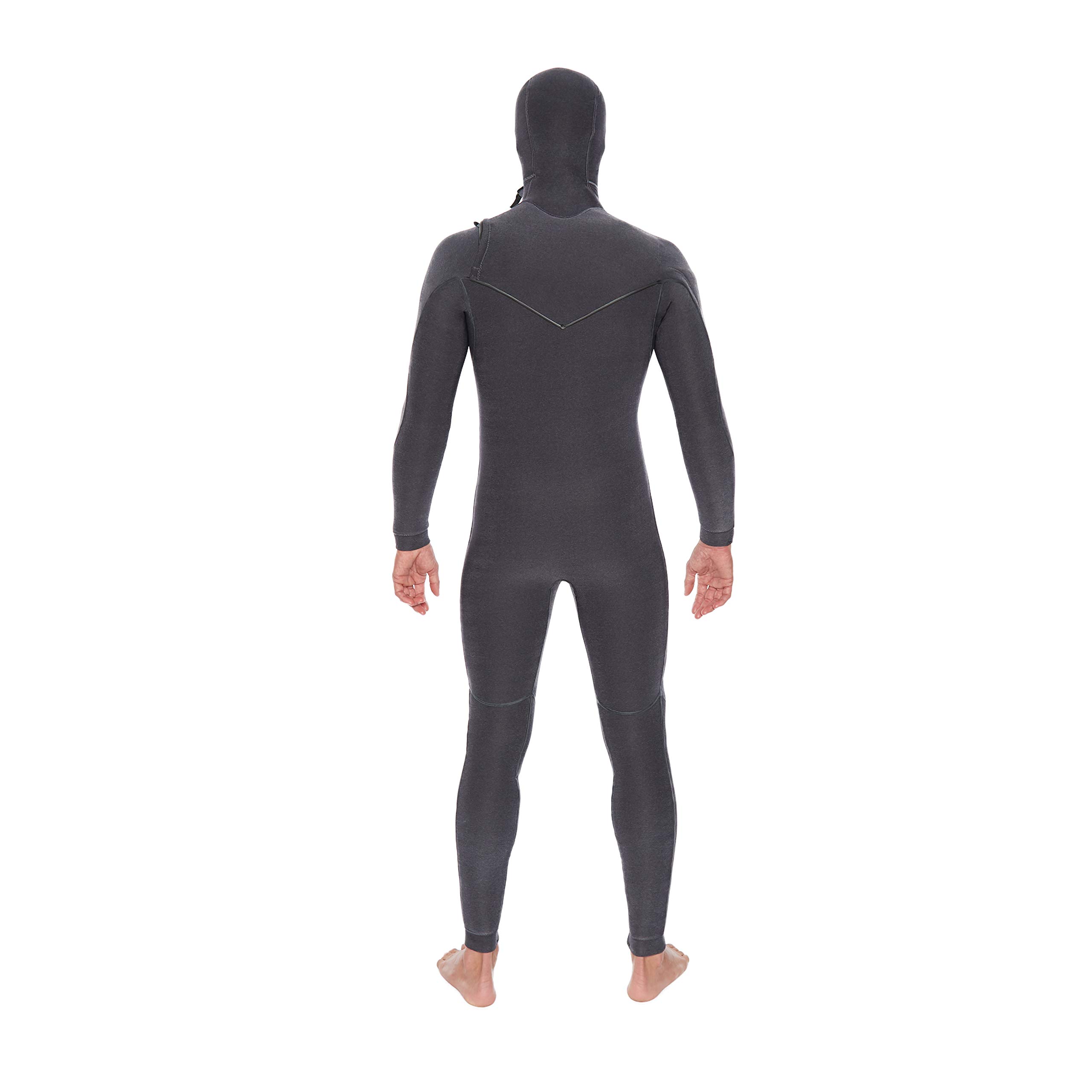 Red Cell Slant Zip Hooded Fullsuit 6/5/4MM (XL/Charcoal)- Mens Fullbody Hooded Slanted Zipper Wet Suit for Surfing Wakeboarding Swimming Gear Thermal Insulated Body Suit