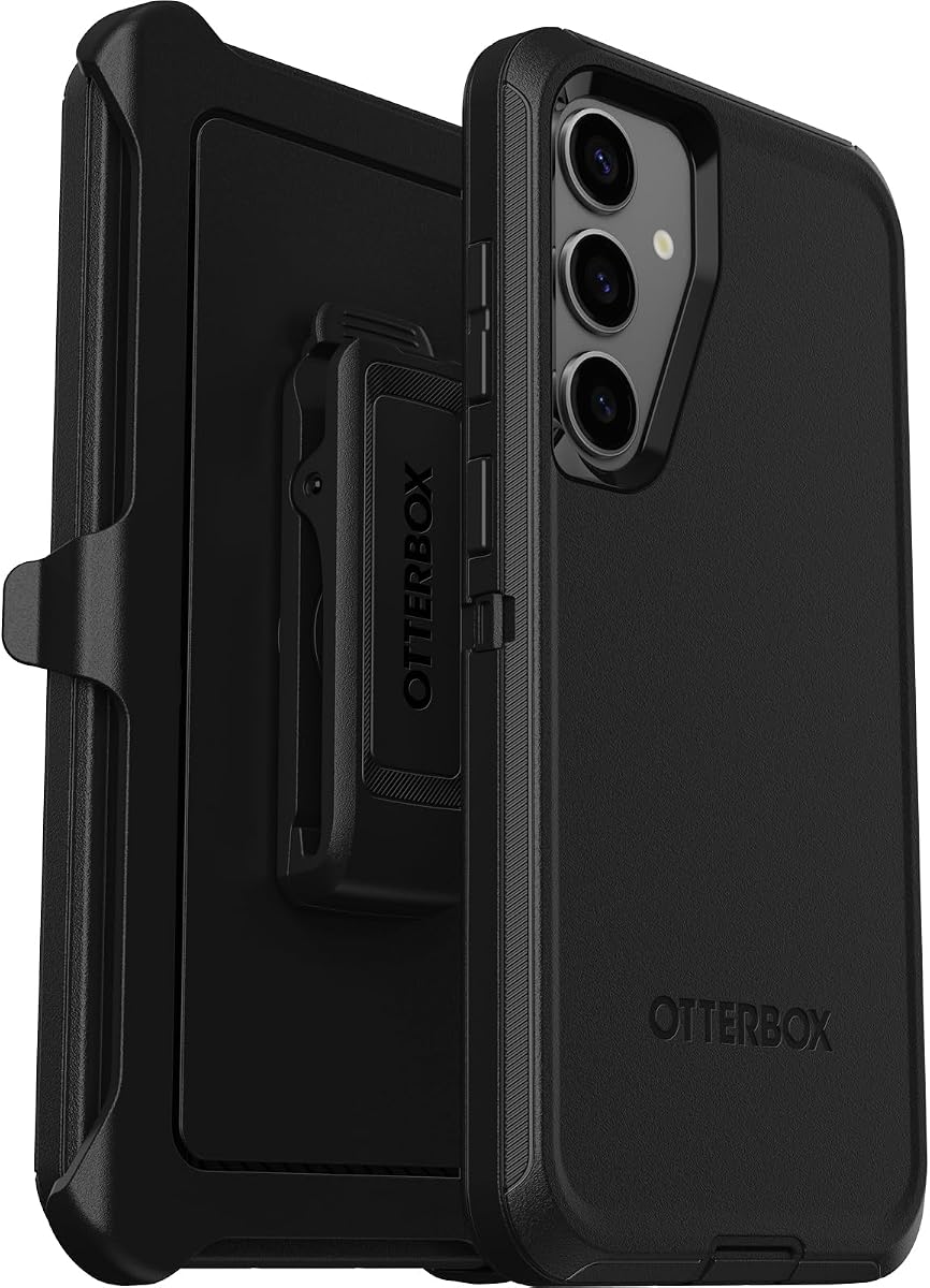 Funda OtterBox Defender Series para Samsung Galaxy S24+ - Negro | Funda para Samsung Galaxy resistente, resistente y duradera, multicapa, funda para teléfono Samsung con absorción de impactos y soporte con clip para funda