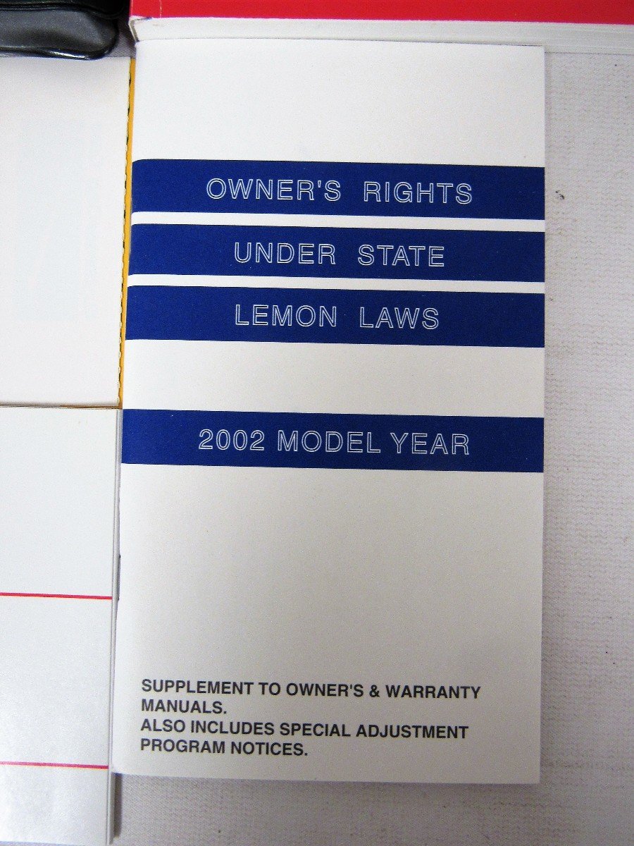 Owner's Rights Under State Lemon Laws supplement