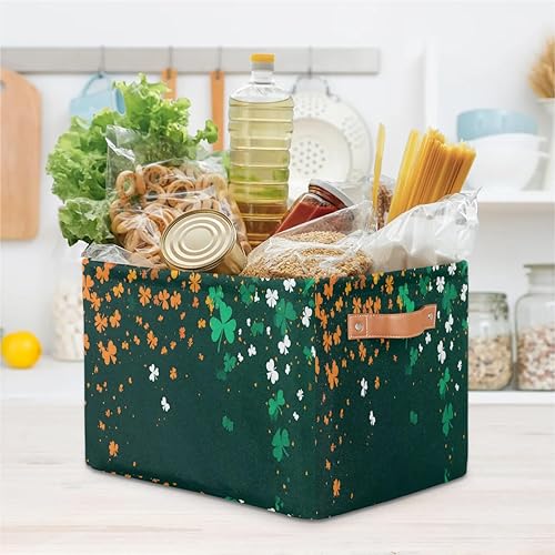 Vista 161 de Cestas de almacenamiento con asas, cubo de almacenamiento rectangular de tela rectangular plegable de juguetes para armario, estantes, lavandería, C