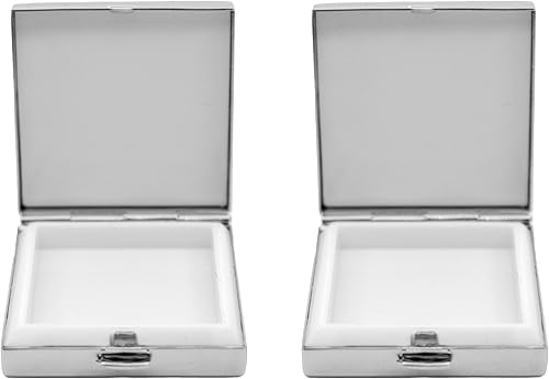 Miniatura 3 de Juego de 2 pastilleros y organizador de bolsillo con forma cuadrada (gofre plateado)