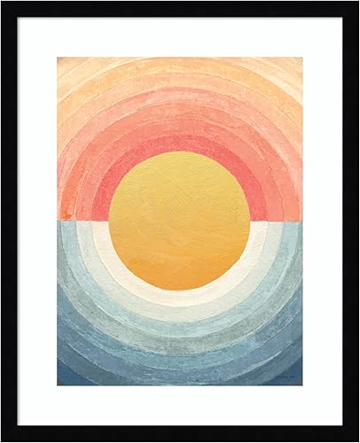 Miniatura 13 de Amanti Art Framed Wall Art Print 41x33 Retro Vibes Abstract Sun by Danhui Nai, Abstract Wall Art, Mid Century Modern Decor, X-Large Poster Painting