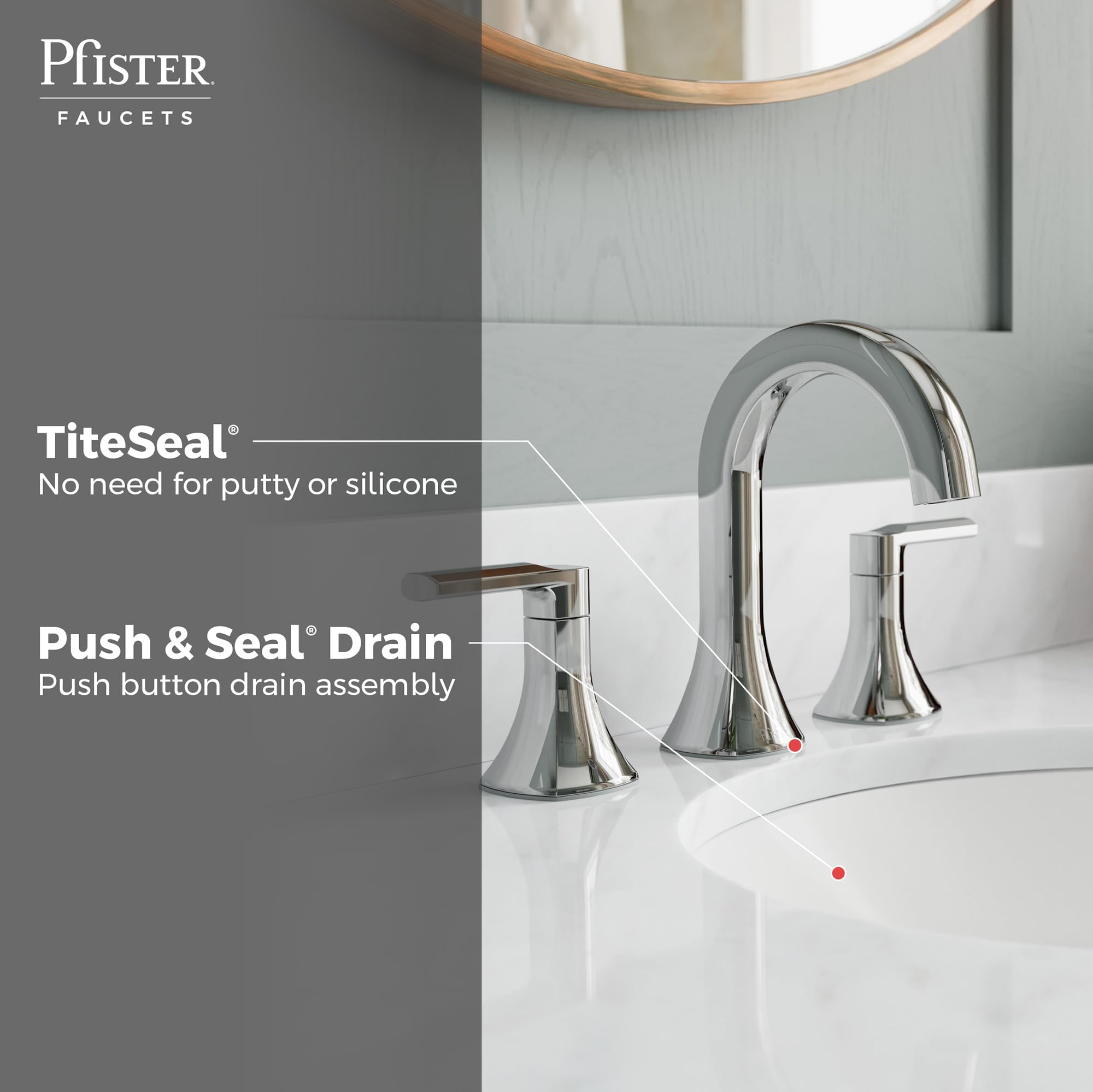 Pfister Vaneri LF049VRICC - Grifo para lavabo de baño, 20.3 cm, 2 asas, 3 agujeros, acabado cromado pulido