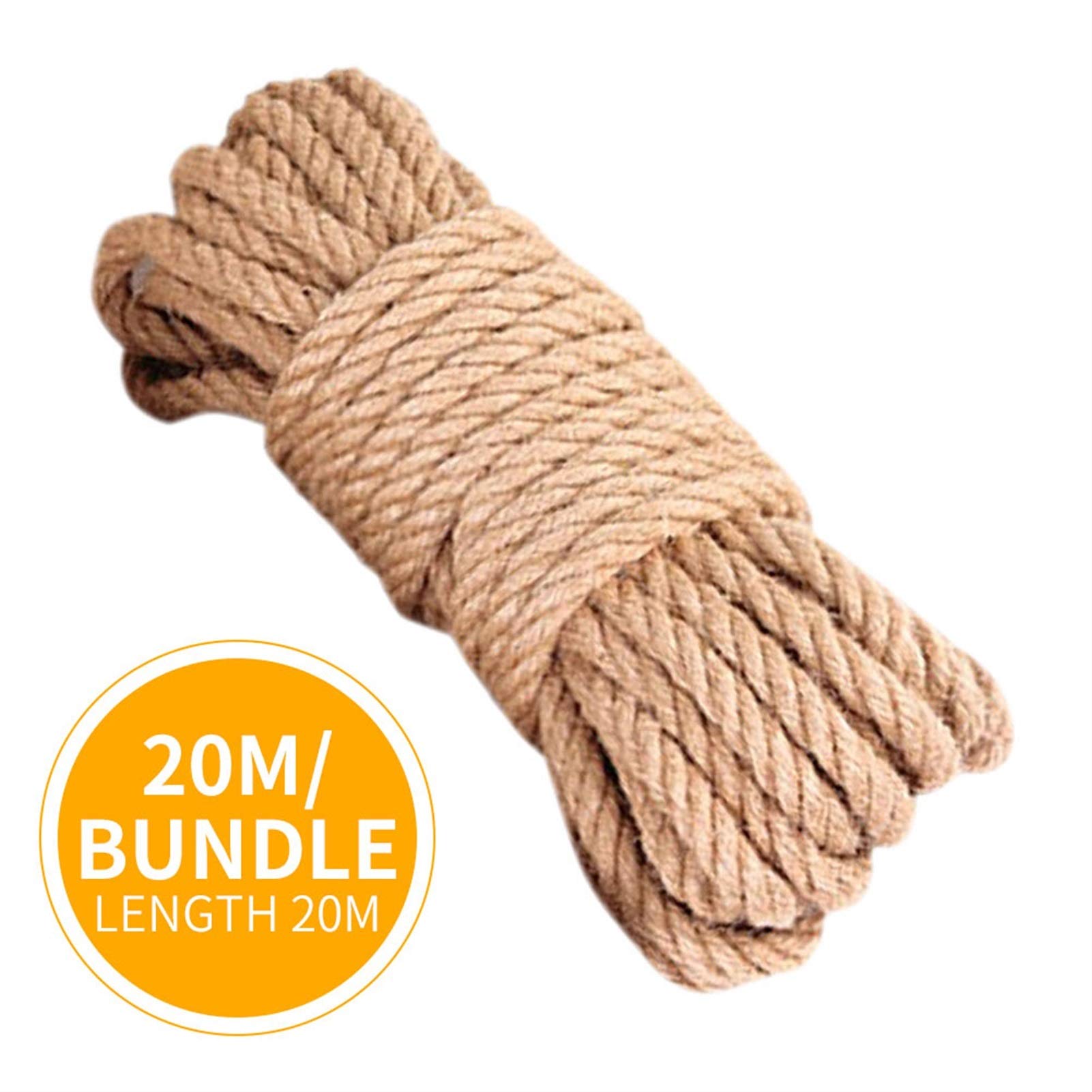 Zkenshan-Natural Jute Twine Natural Jute Fabric Rope Twine Rolls Hemp Cord Macrame String Craft Cat Pet Scratching Handmade Decor 10mm, Natural Jute Fiber (Color : 1PCS)