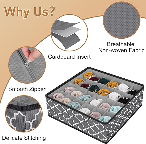 Miniatura 3 de Divisor organizador, cesta organizadora de almacenamiento plegable para armario y contenedores de organización de tela para ropa, paquete de 6