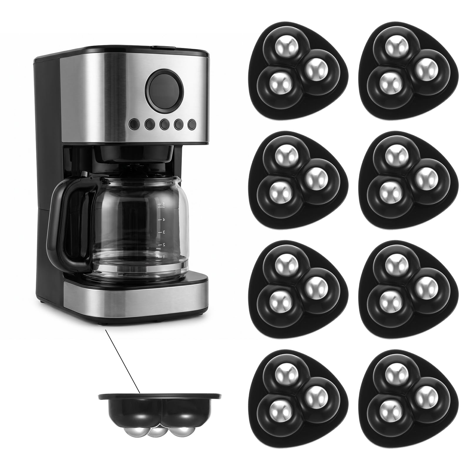 8Pcs Small Appliance Rollers Self Adhesive Caster Wheels 360° Rotation