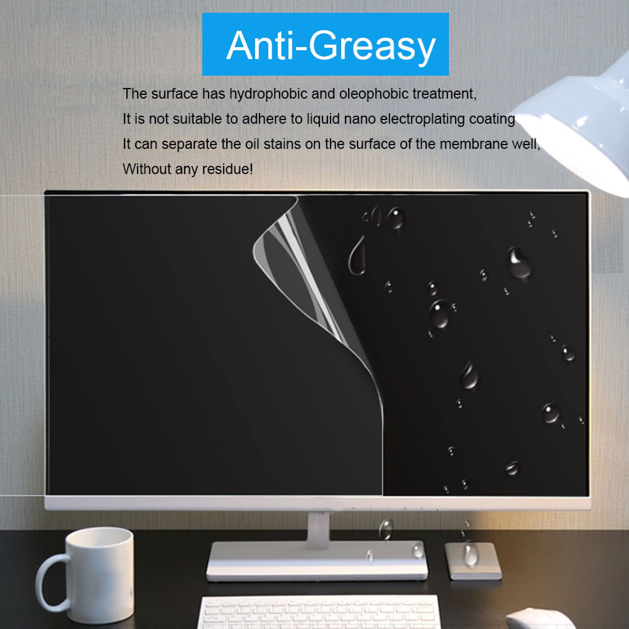 Pellicola protettiva opaca antiriflesso per schermo TV - Filtro monitor anti luce blu - Schermo contro le radiazioni Pannello proteggi i tuoi occhi Adatto per 32-75 pollici per LCD, LED ecc/Clear /