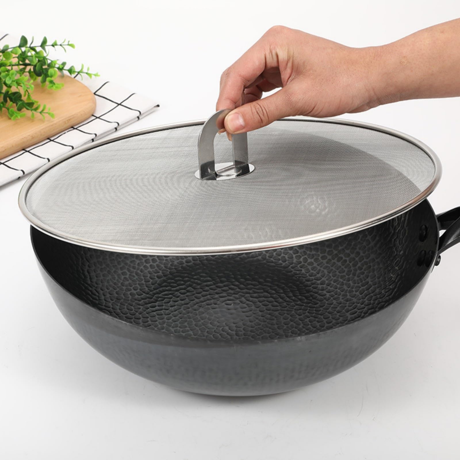 Paraschizzi in acciaio inox, 4 pezzi, protezione dagli schizzi, coperchio multifunzione per evitare schizzi di olio o schizzi d'acqua per padelle, 33 cm, 29 cm, 25 cm