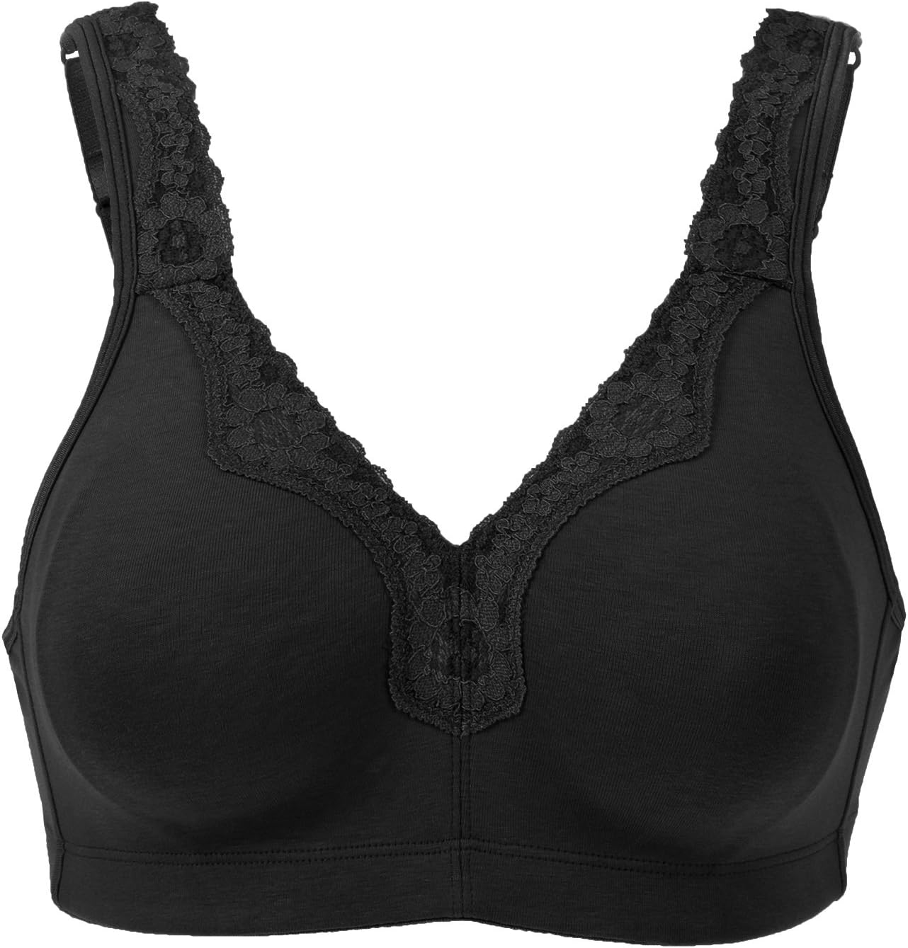 DELIMIRA Women's Wireless Plus Size Full Coverage Lace Bra Cotton Unlined Comfortable