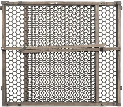 Miniatura 2 de Safety 1st Puerta de bebé de madera vintage con fijación de montaje a presión, color gris