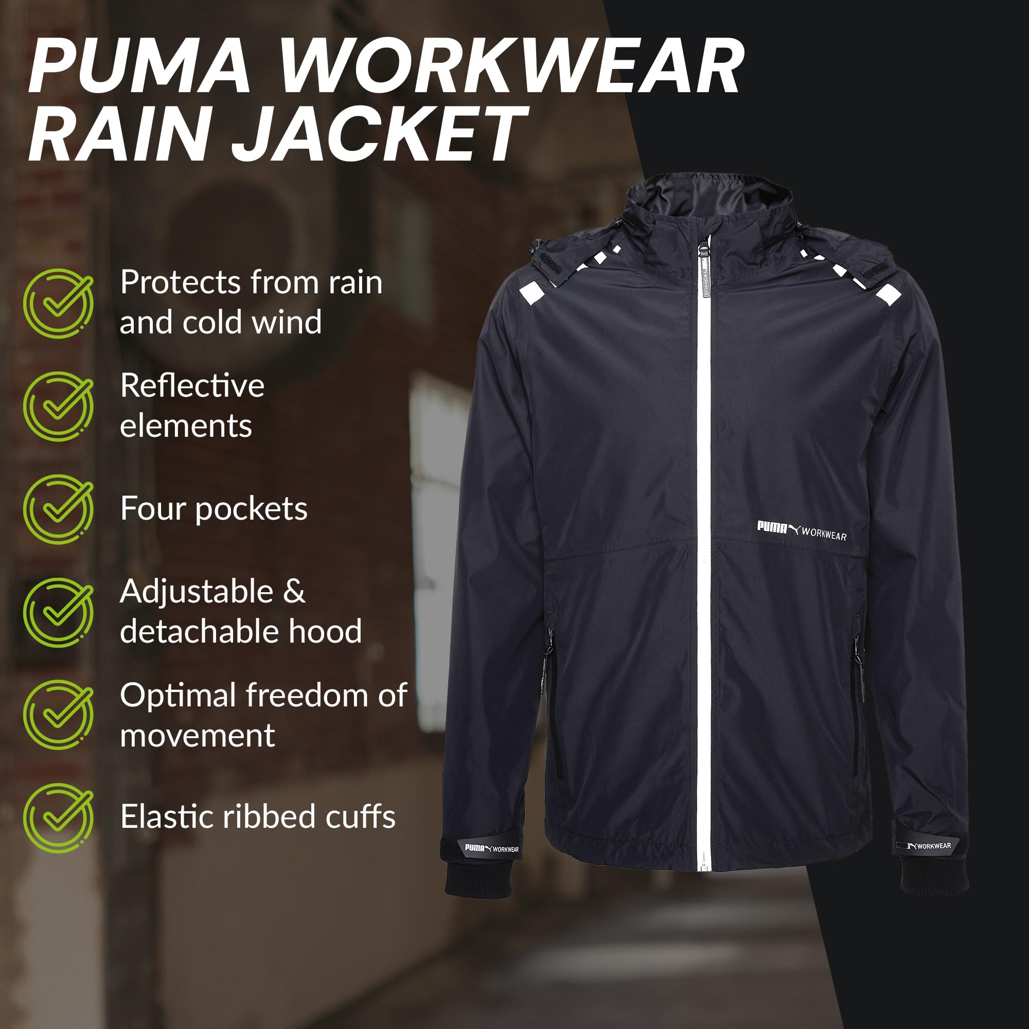 PUMA WORKWEAR kurtka przeciwdeszczowa – wytrzymała kurtka na każdą pogodę do użytku na zewnątrz – kurtka robocza