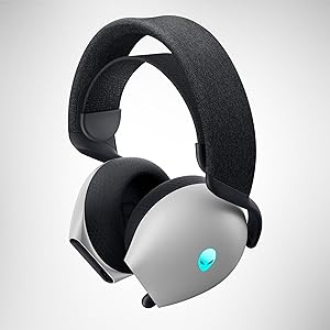 Alienware Tri-Mode Wireless Gaming Headset AW725H - Wired/Wireless, Bluetooth 5.3, Audio Output - 20 Hz, Mini-Phone (3.5mm), Battery Talk Time Up to 55 Hrs (Bluetooth), Lunar Light