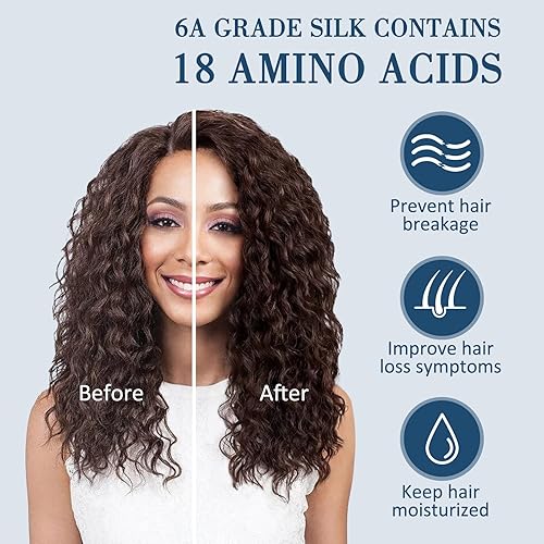 Miniatura 3 de LULUSILK Gorro de dormir 100% con forro de seda de morera, gorro de seda para dormir