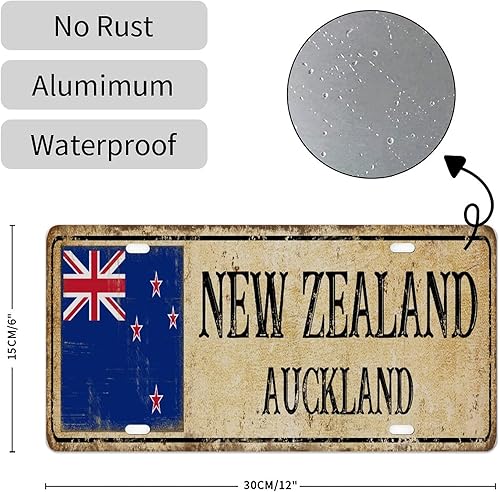 Miniatura 2 de Placa de matrícula de Nueva Zelanda con bandera nacional de Nueva Zelanda, placa de matrícula de la ciudad de Wellington, regalo de recuerdo del