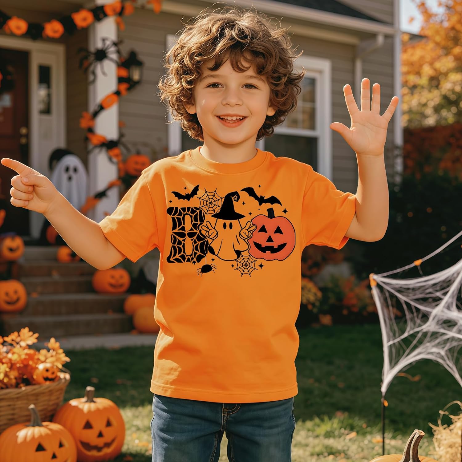 Halloween Shirts for Boys Kids Toddler Pumpkin Shirt