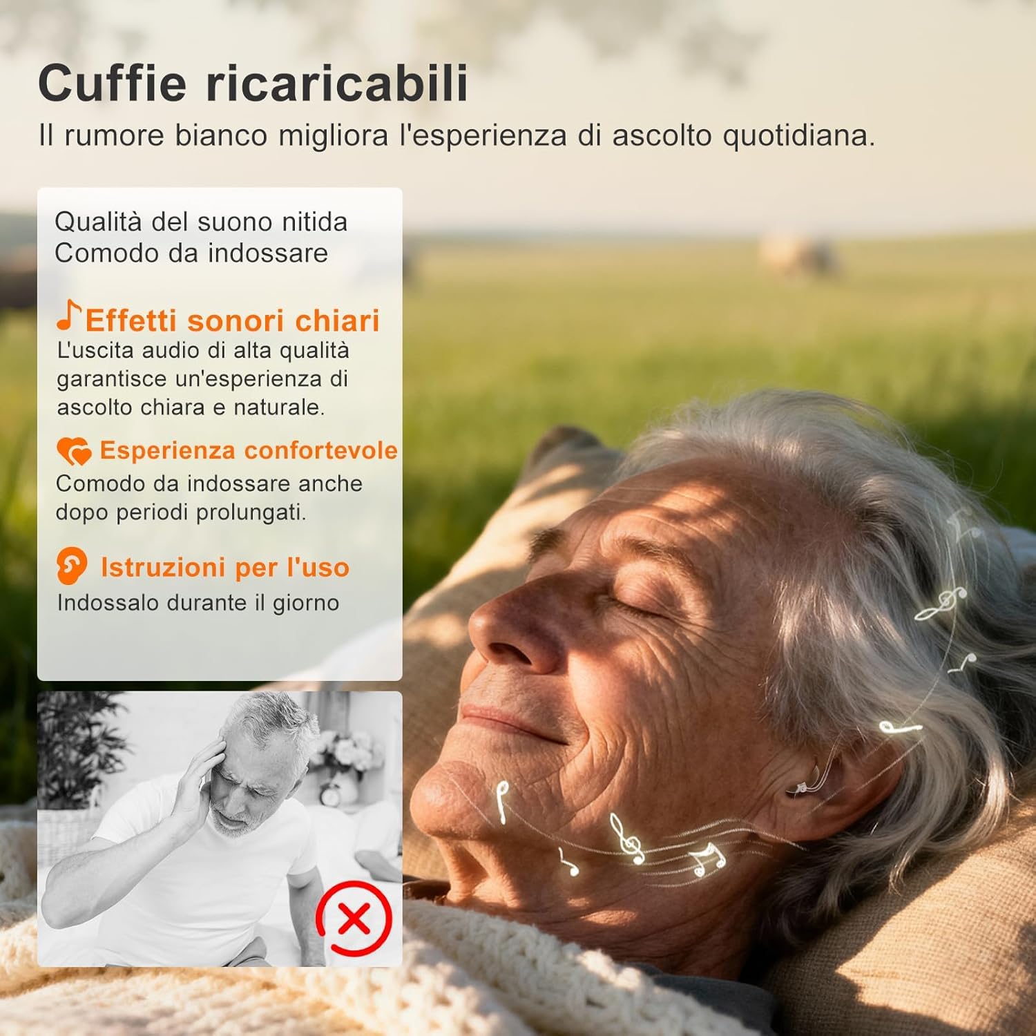 Retekess TE202 Amplificatore Audio Digitale Ricaricabile 80ore, Riduzione del Rumore 4 Volte, Audio Hi-Fi con 32 Canali DE per Famiglie