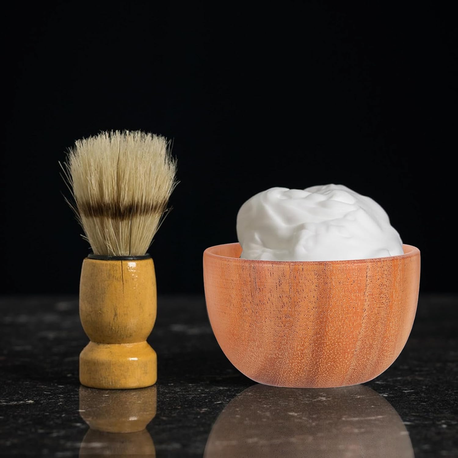 Wooden Shaving Soap Bowl for Men Beard Bowl Small Shaving Lather Lightweight Household Shave for Travel and Grooming