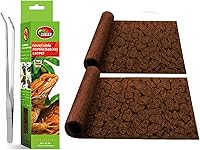 2-Pack Reptile Carpet for 20 Gallon Terrariums - Washable Liner for Bearded Dragons, Geckos, Snakes, Chameleons + Feeding Tweezers (30x12in Desert)