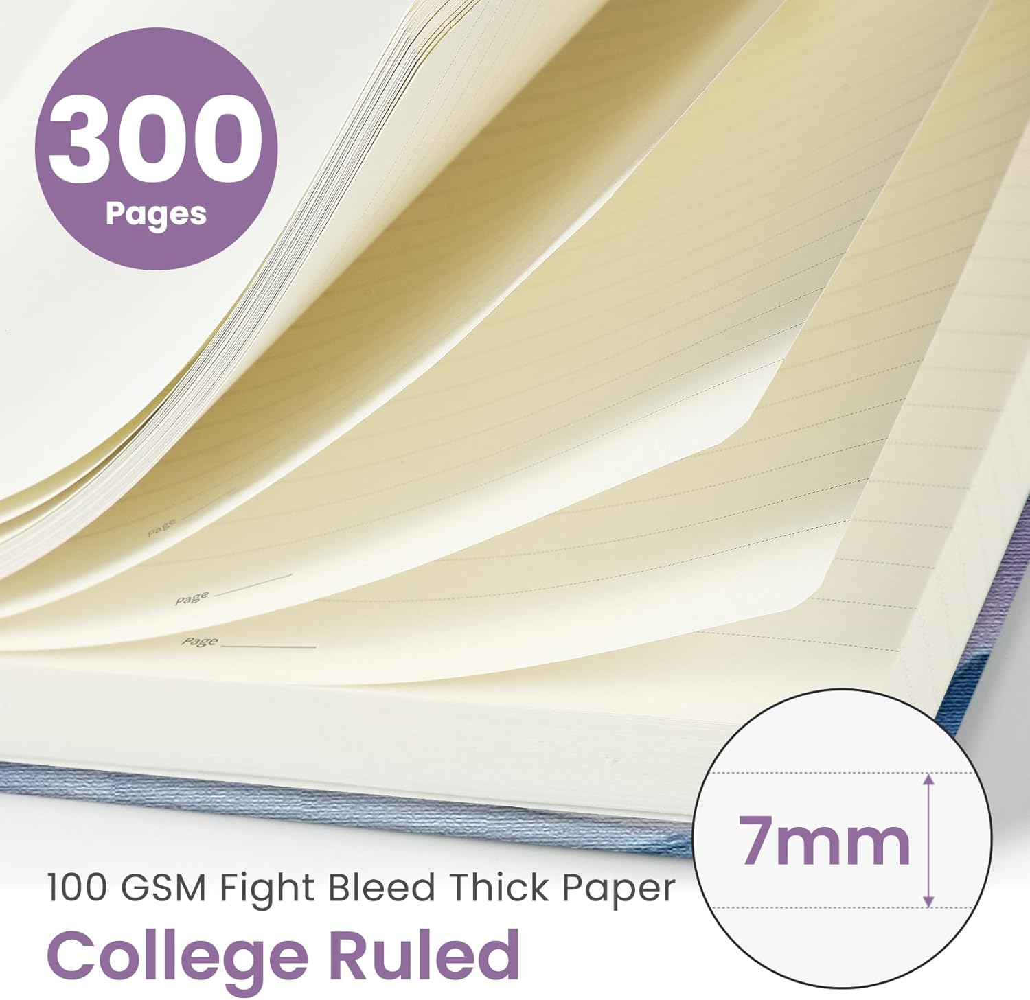 Taja Lined Spiral Notebook Journal for Work, 300 Pages Thick B5 (7.1"x10") College Ruled Journal for Women & Writing, Hardcover Notebook for Note Taking, Perfect for Office Home School, Distant Peak