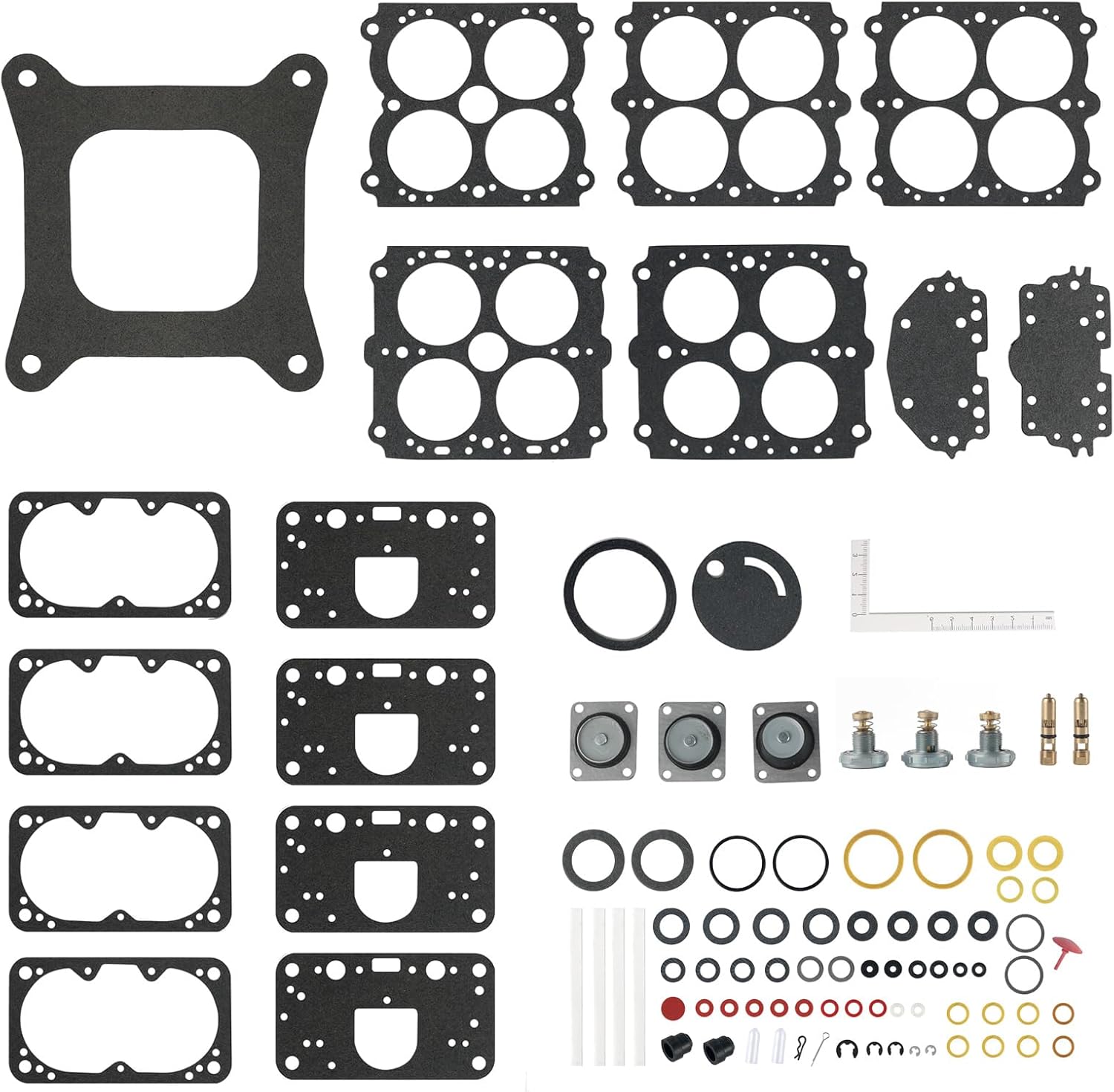 37-485 Carburetor Rebuild Kit Fit for Holley 4 Barrel Gasoline Double Pumper Carburetors (Models 4150, 600, 650, 700, 750, 800, 850 CFM)