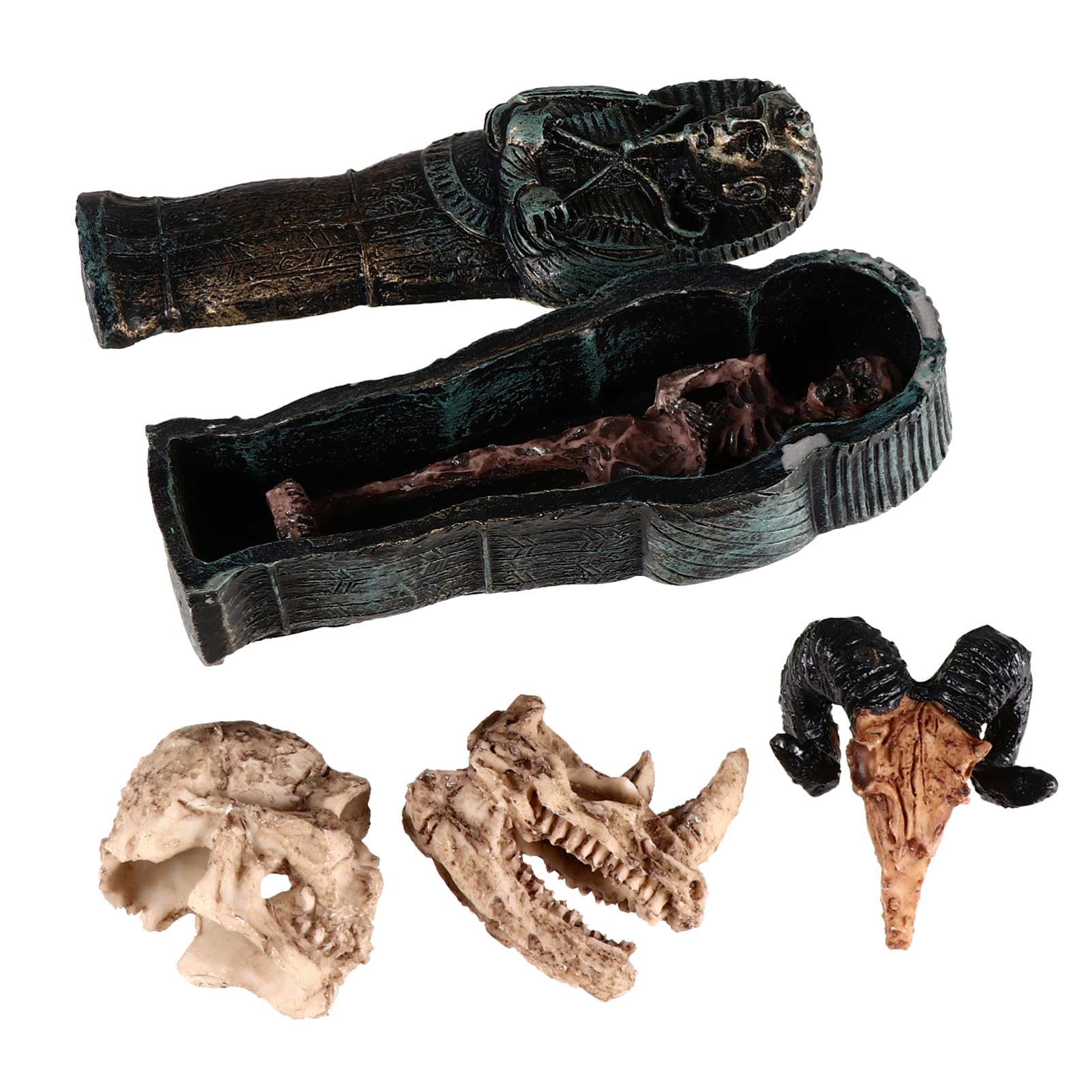 Kisangel 2 Ensembles Décoration De Paysage De Crâne Aquarium Animal De Compagnie Humain Marchandise Accessoires Décorations Maison De Reptiles pour Animaux De Compagnie Réservoir Résine