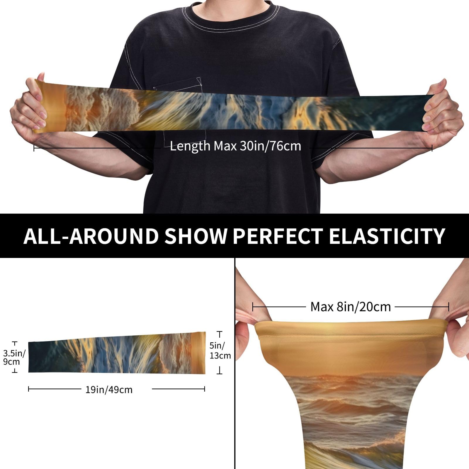 LZQPOEAS Arm Sleeves Gardening sleeves Dawn Ocean Waves Compression Sleeves for Men Women Sun Sleeves Cooling Tattoo Cover