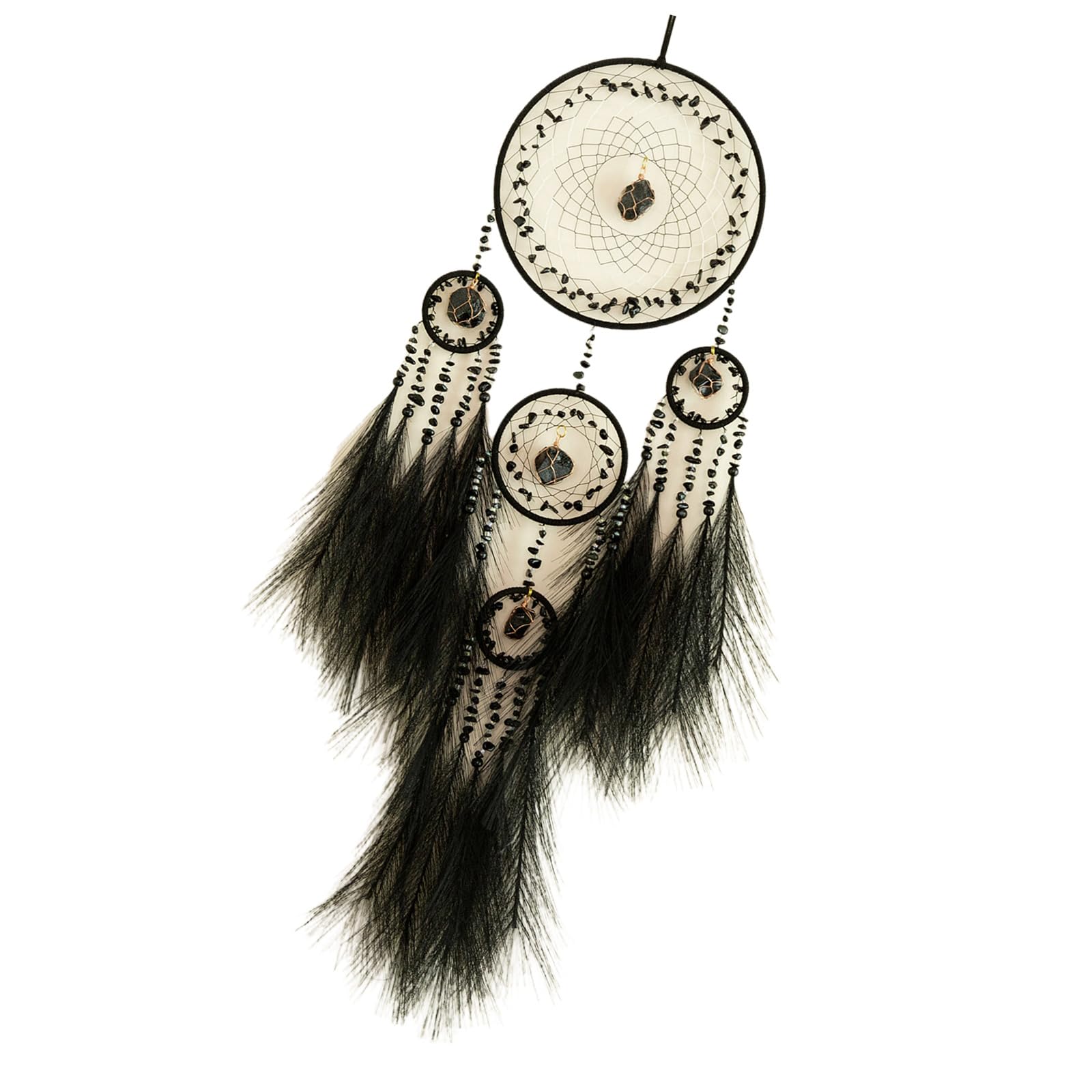 Buxuaaaa Pampas Grass and Crystal Stone Dreamcatchers Wall Hanging for Living Room or with Easy Installation Pampas Grass Dreamcatchers