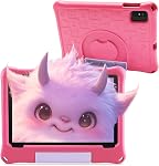 Android 14 Comprimé pour enfants, 10.1 Tablette enfant de pouce, Octa-core CPU, 8GB RAM (4+4) 64GB ROM, WiFi 6, GMS Certifié, Android Comprimé Âges 3-15, Cas de Proof pour enfant avec support - rose