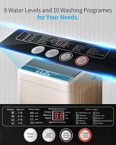 Miniatura 3 de Juego combinado de lavadora y secadora, lavadora completamente automática de 17.6 libras con 10 programas de lavado y secadora de ropa portátil de