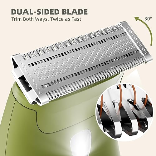 Miniatura 2 de VIKICON Recortadora de vello corporal para hombres y mujeres maquinilla de afeitar eléctrica de seguridad para púbico, piernas, pecho, cara con hoja