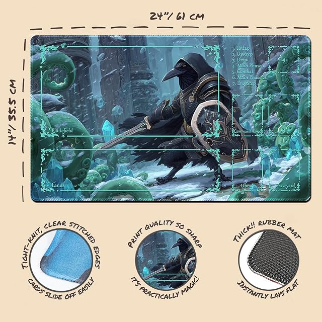 Foto 2 de 5 de MTG - Tapete de juego, con bolsa de almacenamiento impermeable, color negro, tamaño 60 x 35 cm, con zona MTG…